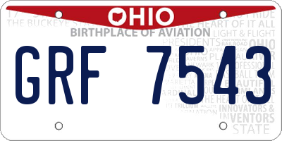 OH license plate GRF7543