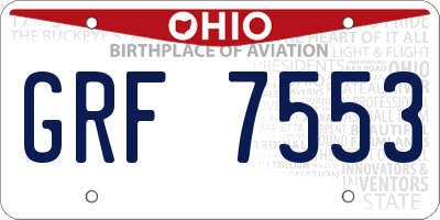 OH license plate GRF7553
