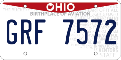 OH license plate GRF7572