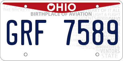 OH license plate GRF7589