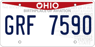 OH license plate GRF7590