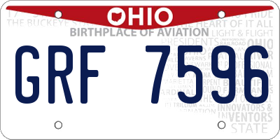 OH license plate GRF7596