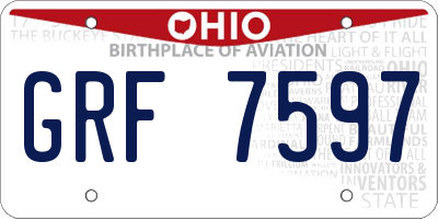 OH license plate GRF7597