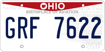 OH license plate GRF7622