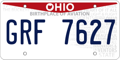 OH license plate GRF7627