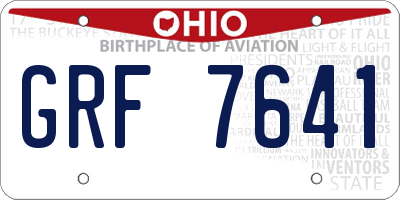 OH license plate GRF7641