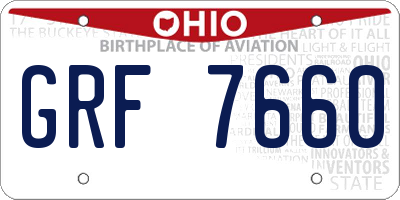 OH license plate GRF7660