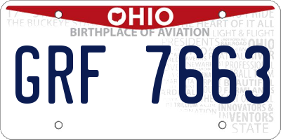 OH license plate GRF7663