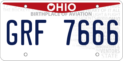 OH license plate GRF7666