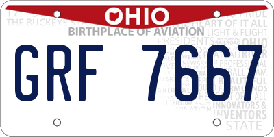 OH license plate GRF7667