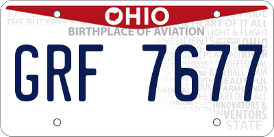 OH license plate GRF7677