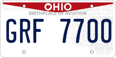 OH license plate GRF7700