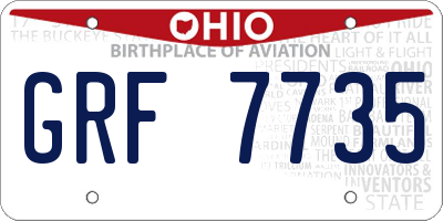OH license plate GRF7735