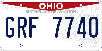 OH license plate GRF7740