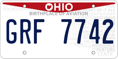 OH license plate GRF7742