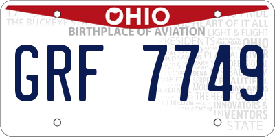 OH license plate GRF7749