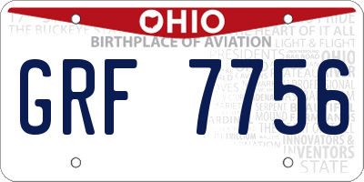 OH license plate GRF7756