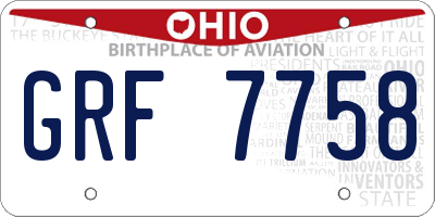 OH license plate GRF7758