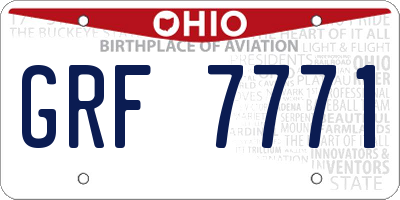 OH license plate GRF7771