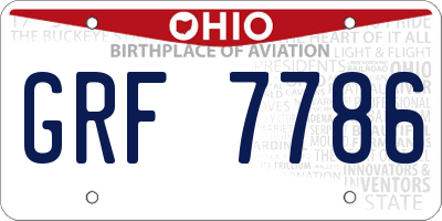 OH license plate GRF7786