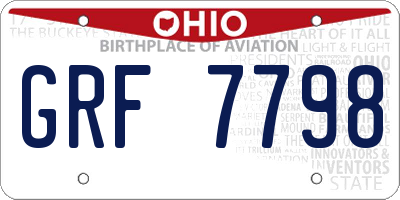 OH license plate GRF7798