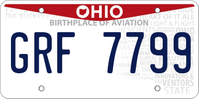 OH license plate GRF7799
