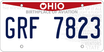 OH license plate GRF7823