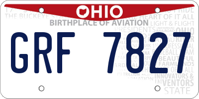 OH license plate GRF7827