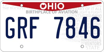 OH license plate GRF7846