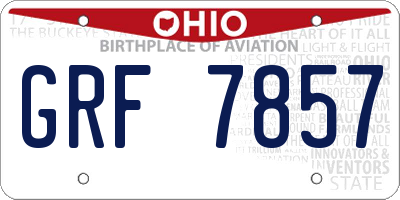 OH license plate GRF7857