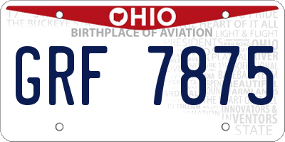 OH license plate GRF7875