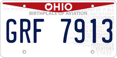 OH license plate GRF7913