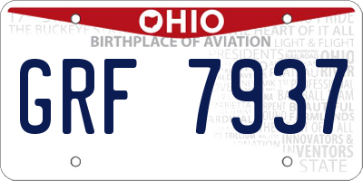OH license plate GRF7937
