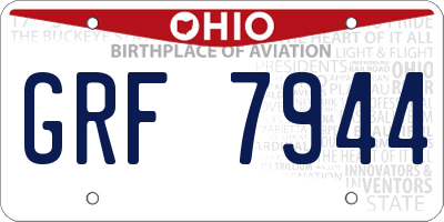 OH license plate GRF7944