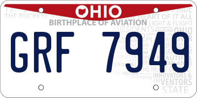 OH license plate GRF7949