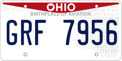 OH license plate GRF7956