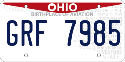 OH license plate GRF7985