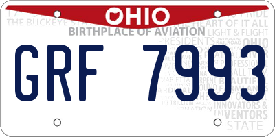 OH license plate GRF7993