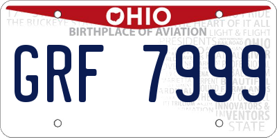 OH license plate GRF7999