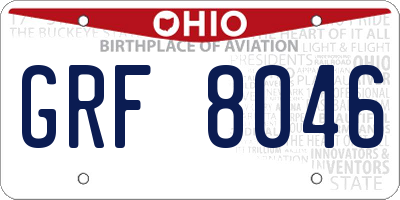 OH license plate GRF8046
