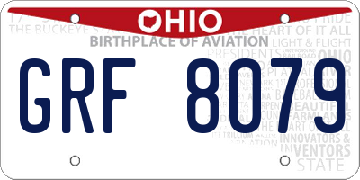 OH license plate GRF8079