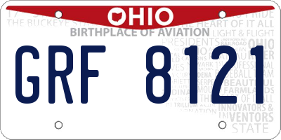 OH license plate GRF8121