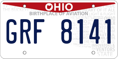 OH license plate GRF8141