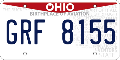 OH license plate GRF8155