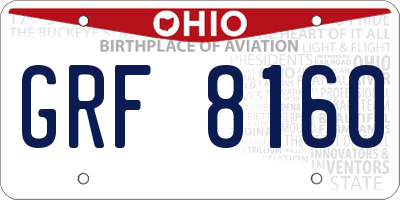 OH license plate GRF8160