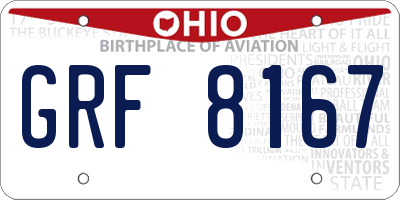 OH license plate GRF8167