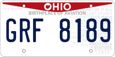 OH license plate GRF8189