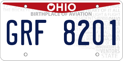 OH license plate GRF8201
