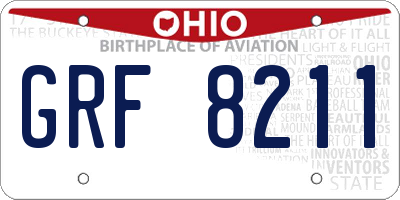 OH license plate GRF8211