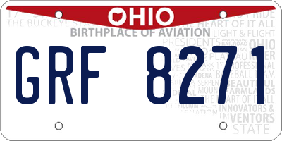 OH license plate GRF8271
